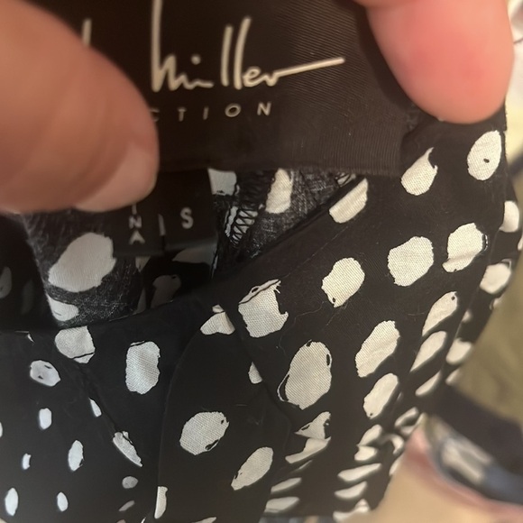 Nicole Miller Black and White Cotton Dotty Lera Mini Dress. Size Small - Picture 7 of 9